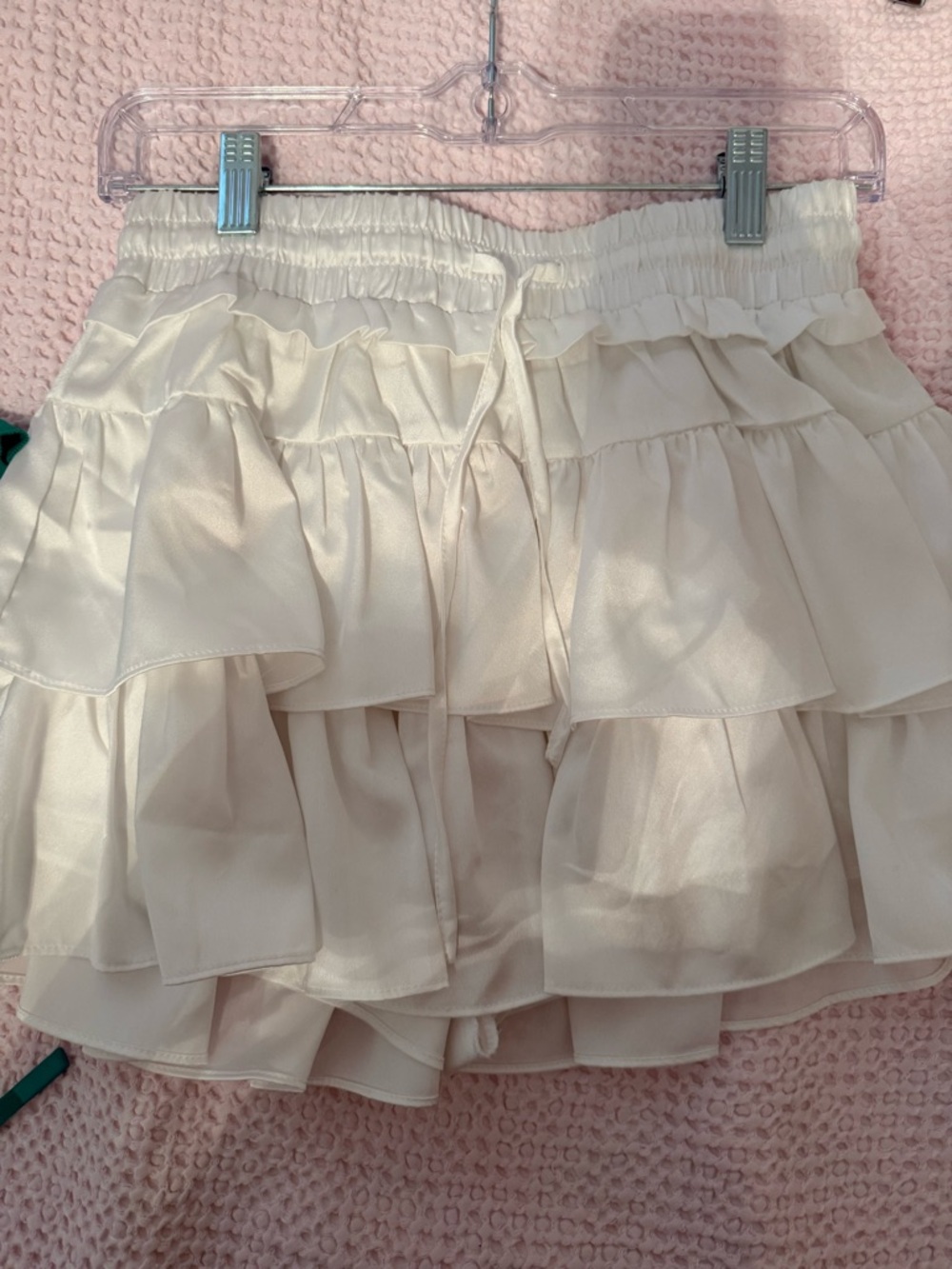 White Tiered Ruffle Mini Skirt